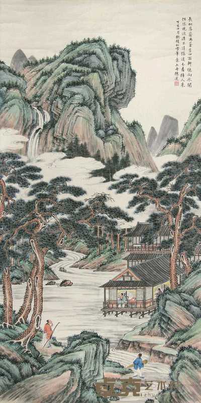 陈达 丁亥（1947年）作 山水 立轴 137×69cm